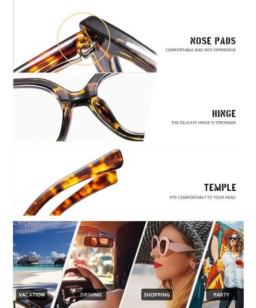 Tr90 Square Frame Blue Light Blocking Glasses - UV Protection for Men & Women | Stylish Computer & Reading Glasses - Red-Blue-Leopard Design - Buy Online on GoSupps.com