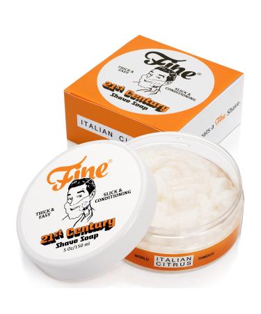 Mr. Fine 21C Shaving Soap for Men XL 5oz Tub - Italian Citrus Fragrance - New and Unique Premium Formula That's Thicker than Cream but Softer than Soap - No Artificial Colors