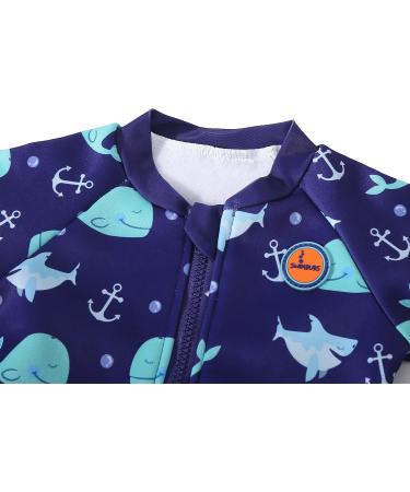 Swimbubs Baby Swimming Warm Suit | Fleece Lined Wetsuit for Boys & Girls | Blue Whale Design | 0-3 Months - Buy Online on GoSupps.com