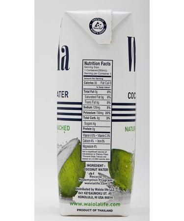 Waiola Coconut Water 8.5oz (Pack of 12) - Hydrating & Refreshing Natural Beverage - Buy Online on GoSupps.com