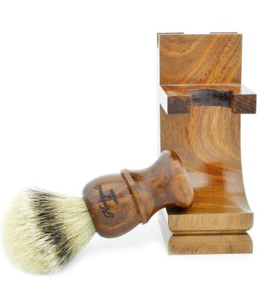 3-Part Wood Shaving Set for Men | Silver Tip Brush & Compatible Razor | Premium Wood Wet Shaving Gift Set - Buy Online on GoSupps.com