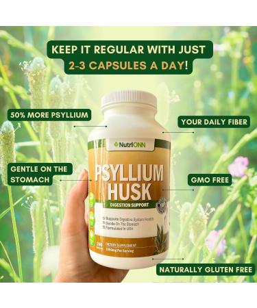 NutriONN Psyllium Husk Capsules & 4-in-1 Digestive Enzymes Combo - Targeted Gut & Digestive Health Support - Buy Online on GoSupps.com