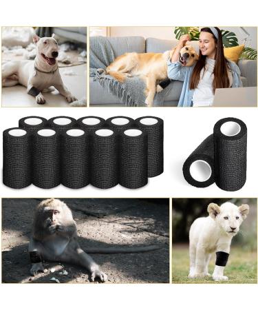 54 Pack Black Self Adhesive Bandage Wrap - 4 Inch x 5 Yards Cohesive Vet Wrap for Athletes & Pets | Breathable Elastic Self-Adherent Tape - Buy Online on GoSupps.com
