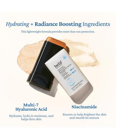 belif Aqua Bomb Niacinamide Sunscreen Stick SPF 50+ PA++++ Korean Sunstick for Face with Hyaluronic Acid No White Cast Lightweight Velvet Finish Daily UV Protection Semi-Matte Glow 0.63 oz Glow Sunstick (SPF 50+) - Buy Online on GoSupps.com