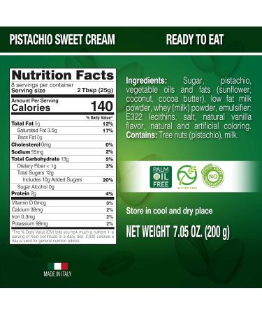 SICANIA Premium Pistachio Cream 7.05 oz - Authentic Italian Gluten-Free Non-GMO Gourmet Spread for Desserts & Pastries - Perfect for Dubai Pistachio Chocolate Bar - Buy Online on GoSupps.com