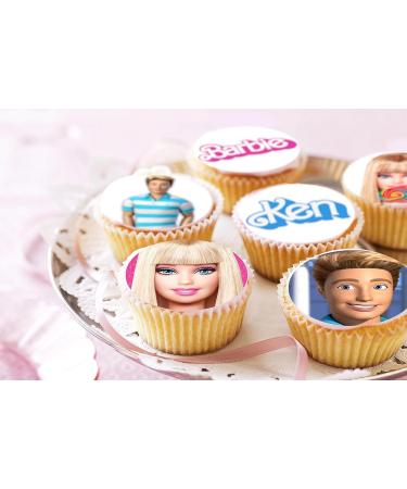 24 Pre-Cut Barbie 3 Edible Cupcake Toppers - Perfect for Birthday Parties & Ken Decorations | International Shipping Available - Buy Online on GoSupps.com