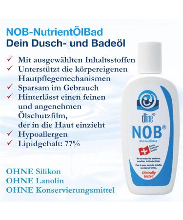 DLINE Nob-NutrienLadbad Bater l | 200ml Lipid-Rich Oil Bath Additive | Wellness for Dry Skin with Panthenol & Natural Oils - Buy Online on GoSupps.com