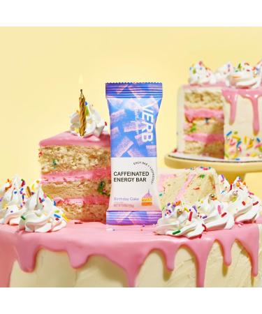 Verb Energy Birthday Cake Snack Bars - Keto Vegan Gluten-Free 110-Calorie Energy Bars with Organic Green Tea - 16 Count - Buy Online on GoSupps.com