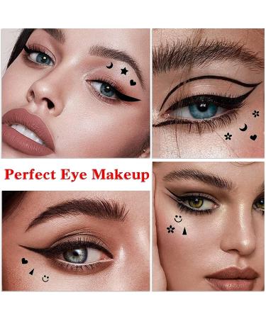 QIUFSSE 6pcs Double-headed Liquid Eyeliner Stamp Set for Women - Waterproof, Smudgeproof, Long Lasting - Love Flowers Moon Stars Smiley Triangles - Buy Online on GoSupps.com