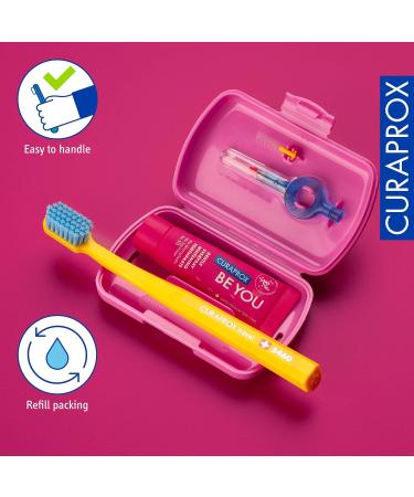 Curaprox Travel Set Rosa | Complete Travel Toothbrush CS 5460 + Be You Toothpaste + Interdental Brushes - Perfect Travel Tooth Care Set - Buy Online on GoSupps.com