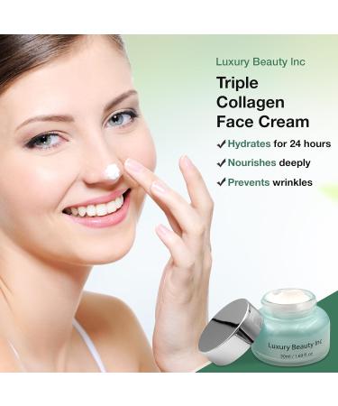Organic Triple Collagen Anti-Aging Face Cream 50ml | Moisturizing & Firming Skincare with Natural Ingredients for Fine Lines & Dark Spots - Buy Online on GoSupps.com
