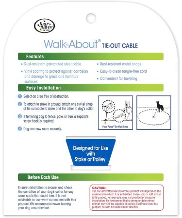 Buy Four Paws Heavy Duty Tension Cable Silver - 15 Feet | Durable Pet Safety Solution for Dog Owners - Fast International Shipping - Buy Online on GoSupps.com