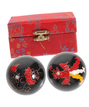 Beavorty 2st Baoding balls train Chinese handball sound balls Erzotherapy Hand Baoding Balls Hand massage balls Chinese massage balls Fitness -Box Chinese style 4.50x4.50cm As shown