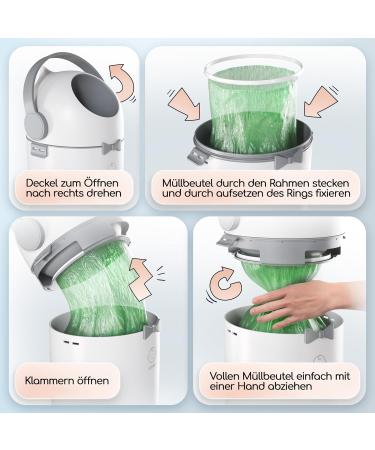 LEVIAS DARGEIMER Baby Diaper Waste Bucket Odor-Tight & Cost-Effective 10L Design for International Shipping - Buy Online on GoSupps.com