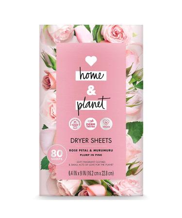 Love Home and Planet Dryer Sheets - Rose Petal & Murumuru - 80 count - Buy Online on GoSupps.com