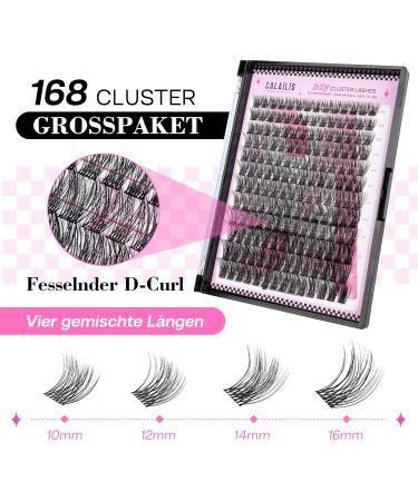 Calailis 168 PCS DIY Cluster Eyelashes - D Curl Individual Extensions for Volume Lashes | At-Home Eyelash Extension Kit - Buy Online on GoSupps.com