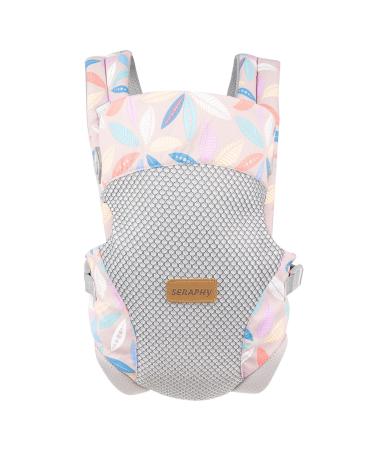 SERAPHY Baby Carrier Newborn to Toddler Front Carry and Back Backpack for 0-24 Months Baby Boy Girl Easy to Wear and Adjustable with Breathable Mesh for Weight 15-45 LB Grey Leave