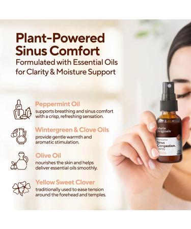 Marie Originals Sinus Relief Spray Natural Topical Decongestant with Essential Oils for Sinus Discomfort Travel Nasal Spray Alternative with Eucalyptus Peppermint & Yellow Sweet Clover 1 FL OZ - Buy Online on GoSupps.com
