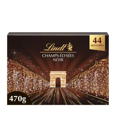 Lindt - CHAMPS-ÉLYSÉES Noir Box - Assortment of Dark Chocolates - Pralines, Crispy and Smooth - Ideal for Christmas, 470g