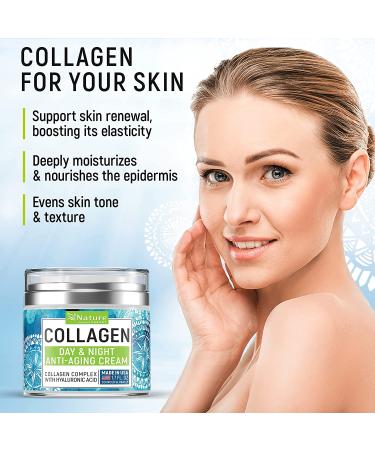 Collagen Cream - Anti-Aging Face Moisturizer with Hyaluronic Acid & Vitamin C - USA Made | Day & Night Hydration - Buy Online on GoSupps.com