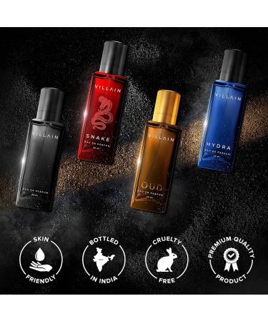 Villai-n' Rebel Luxury Perfume Gift Set for Men | Long Lasting Woody Oud Musk & Aqua Fragrances | 4x20ml EDP Combo - Classic Hydra Snake Oud - Buy Online on GoSupps.com