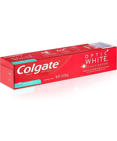 Colgate Optic White Stain Fighter Teeth Whitening Toothpaste - Fresh Mint Gel Travel Size 2 oz (Pack of 6) - Buy Online on GoSupps.com