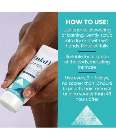 Smoothing Mint & Cucumber Exfoliating Body Scrub - Post-Waxing Treatment for Ingrown Hair - Pubic Area Waxing Exfoliant - 200g - Buy Online on GoSupps.com