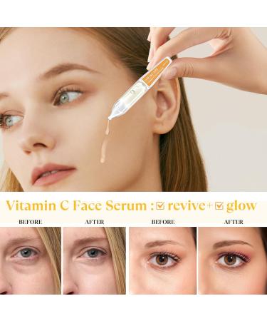 Buy Vitamin C Face Serum with Hyaluronic Acid & Niacinamide - Anti-Aging Hydrating 30 Ampoules for Glowing Skin & Dark Spots - Buy Online on GoSupps.com