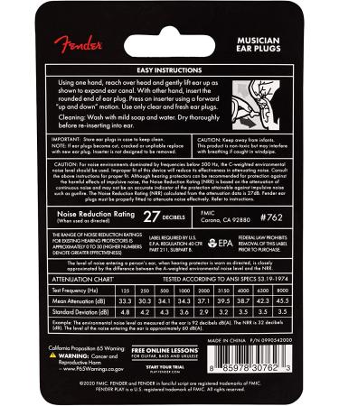 Fender Musician Series Black Ear Plugs - Noise Reduction for Musicians - Buy Online on GoSupps.com
