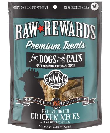 Northwest Naturals Freeze-Dried Necks  100% Natural Dog Treats, Cat Treat  Grain-Free, Gluten-Free Pet Food  4-8 Oz. Chicken 4 Ounce (Pack of 1)