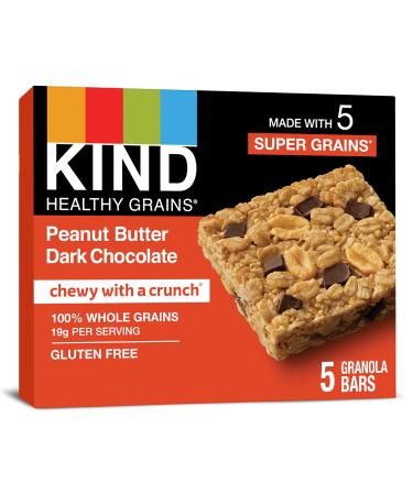 Kind Healthy Grains Bars, Peanut Butter Dark Chocolate, 1.2 Ounce, 5 Count Peanut Butter Dark Chocolate 5 Count (Pack of 1)