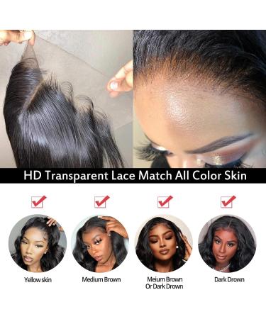 Tunfine 20 HD Lace Front Human Hair Wig for Black Women - Pre Plucked with Baby Hair - 5x5 Brazilian Lace Frontal Wig - 180% Density - Natural Color - Buy Online on GoSupps.com