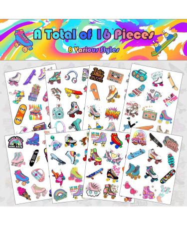 Roller Skate Party Favors Temporary Tattoos Stickers - 192 PCS for Kids Throwback to 90s Theme Party Decorations - Buy Online on GoSupps.com