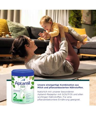 Aptamil Milk & Plants 2 - Follow-On Formula for 6+ Months | Omega 3 DHA & ALA | Palm Oil-Free Baby Milk Powder 800g - Buy Online on GoSupps.com