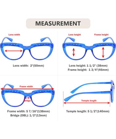 Eyekepper Rhinestone Reading Glasses for Women - Oversize Green Half-Moon Readers +2.75 Diopters - Buy Online on GoSupps.com