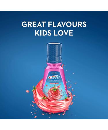 Crest Kid's Anticavity Mouthwash with Fluoride Alcohol Free Strawberry Rush 500 mL (Pack of 4) & Kid's Toothpaste Cavity Protection Sparkle Fun Gel 100 mL (Pack of 2) Mouthwash + Toothpaste - Buy Online on GoSupps.com
