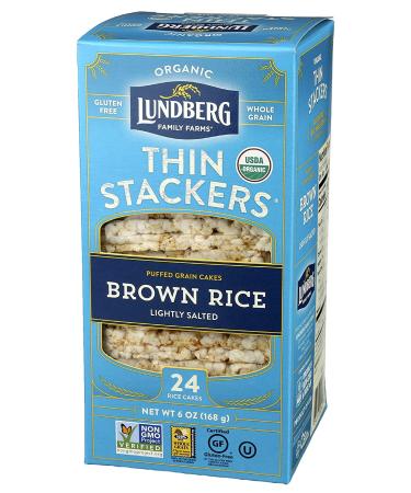 Organic Brown Rice Grain Cakes - Lundberg Family Farms Thin Stackers, Lightly Salted, 6 oz - Buy Online on GoSupps.com