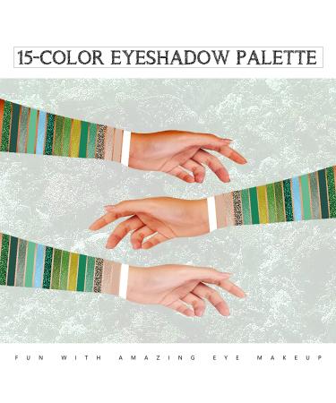OKENTEN 15 Color Green Eyeshadow Palette - Vegan & Long Lasting Halloween Makeup - Buy Online on GoSupps.com