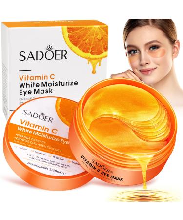 Eye pads eye mask against dark circles bags under the eyes wrinkles & swelling - 60 pieces Vitamin-C eye pads orange
