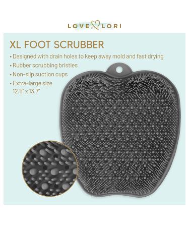Love Lori X-Large Grey Silicone Shower Foot Scrubber for Achy Feet - Foot Cleaner and Massager for Shower Floor - Reduce Pain and Soothe Achy Feet - Buy Online on GoSupps.com
