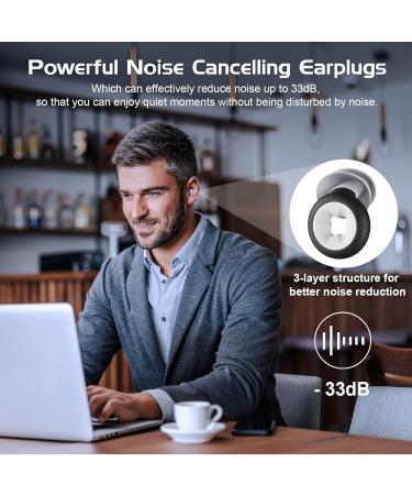 Yaumany Reusable Silicone Ear Plugs for Sleeping | 2 Pairs Hearing Protection | Snr 33db | Washable & Ideal for Snoring Swimming Aircraft - Black & Gray - Buy Online on GoSupps.com