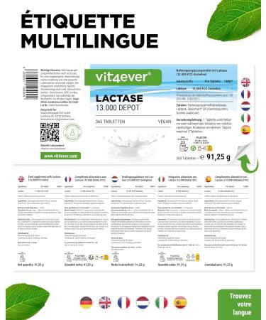 Lactase 13 000 Depot - 365 Sepismart Slow Release Tablets - High Dosed with 13 000 FCC Units - For Lactose Intolerance and Milk Intolerance - No Additives - Buy Online on GoSupps.com