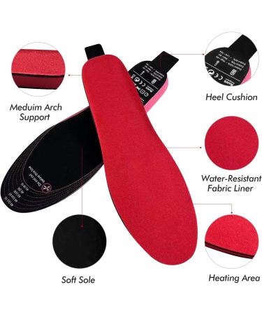 iHEAT Rechargeable Heated Insoles - Remote Control Thermal Foot Warmer for Women & Men - Wireless, Red - L-Women's 10-13, Men's 8-13 - Buy Online on GoSupps.com