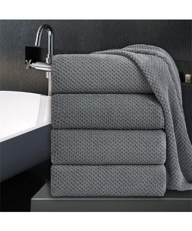 Bathroom Towel Set Dark Gray 4Pack-35x70 Towel,600GSM Ultra Soft Microfibers Bath Towel Set Large Plush Bath Sheet Towel,Highly Absorbent Quick Dry Oversized Towels Spa Hotel Luxury Shower Towels Texture Dark Gray 4 Piece Bath Towel Set