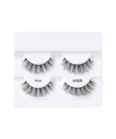 Kiss Lash Couture Faux Mink Collection No. 96743 - Model Muse | 2 Pairs of Artificial Eyelashes with Glue - Shop Internationally! - Buy Online on GoSupps.com