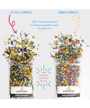 Cakeshop Cake Decoration Pack | Surfer Surfing Theme Premium Double Sided Glitter Card Cake Topper & 25g Party Pack of Cake Sugar Sprinkles | Custom Name & Age Cake Decorations (Champagne) Non-Prime Glitter Card: Champagne - Buy Online on GoSupps.com