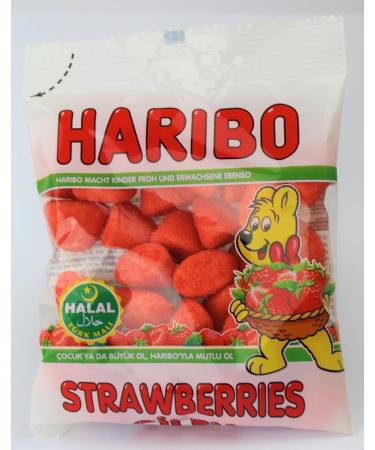 Lot De 4 Paquets : HARIBO HALAL Strawberries 80g - Buy Online on GoSupps.com