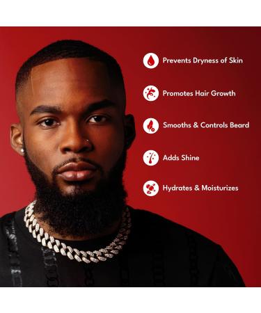 Strong Roots Men Beard & Hair Oil - Grooming Moisturizing Conditioner Promotes Growth Itch Relief Jamaican Black Castor Oil & Red Pimento - Buy Online on GoSupps.com