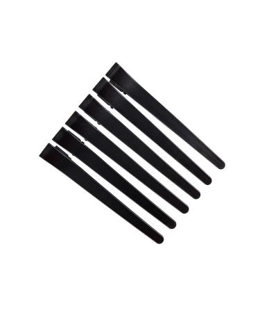Poniks Hair Clip Set - 6 Black Plastic Hair Clips for Professionals | 12 cm Hairdressing Essentials - Buy Online on GoSupps.com