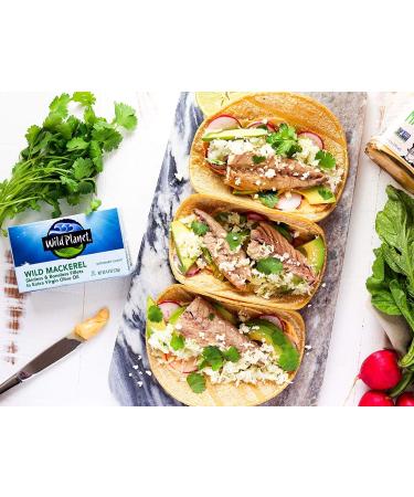 Wild Planet Wild Mackerel Fillets in Organic Extra Virgin Olive Oil | Skinless & Boneless | 4.4 oz (Pack of 12) | Mercury Tested - Buy Online on GoSupps.com